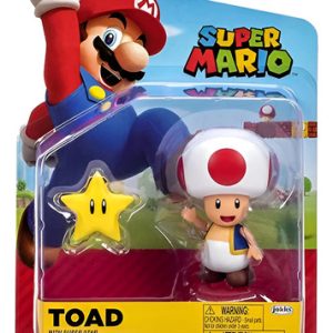 Figura Toad 9cm C/ Superestrella, Super Mario. Jakks Pacific